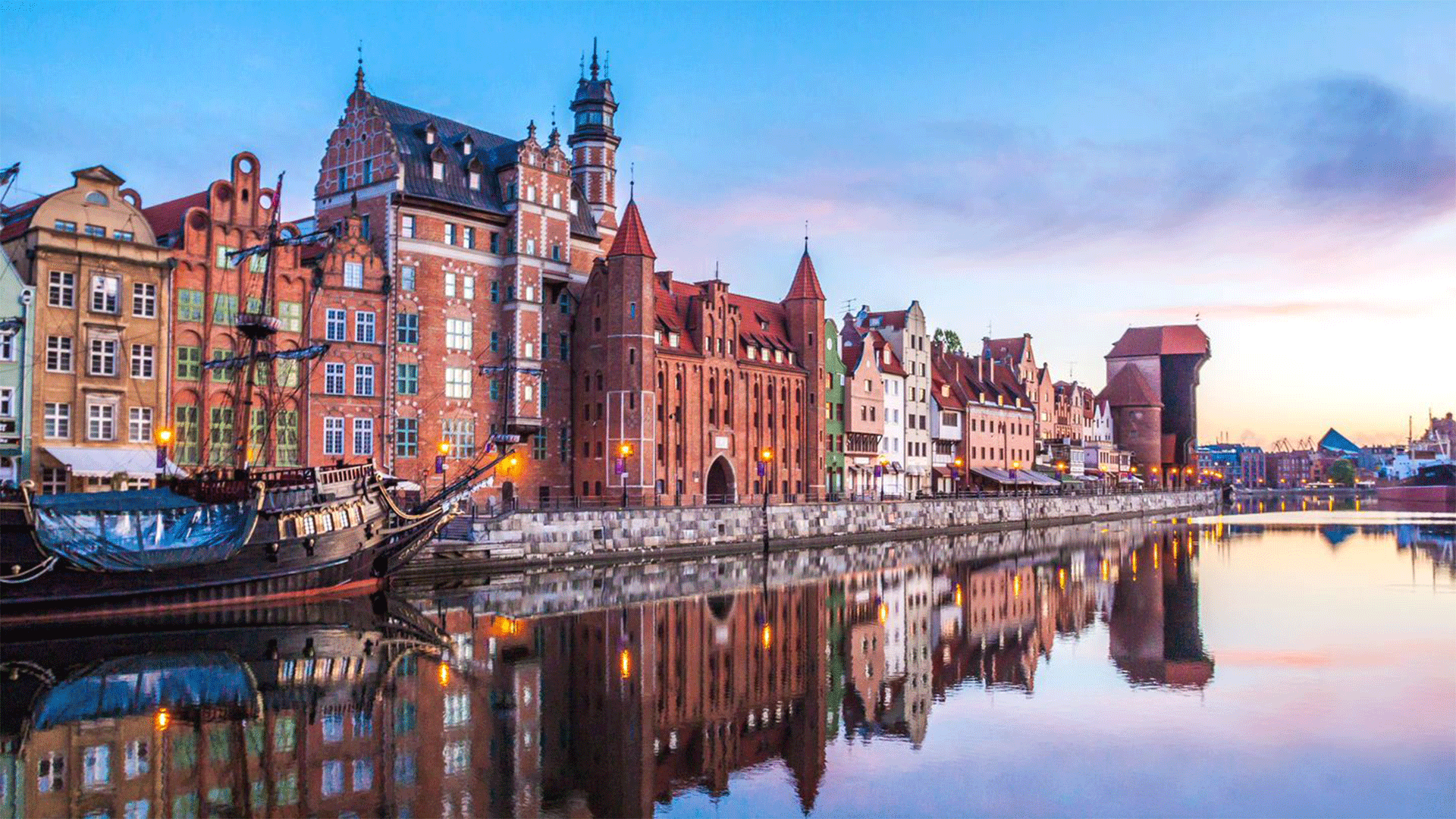 poland-gdansk-harbour-sunset