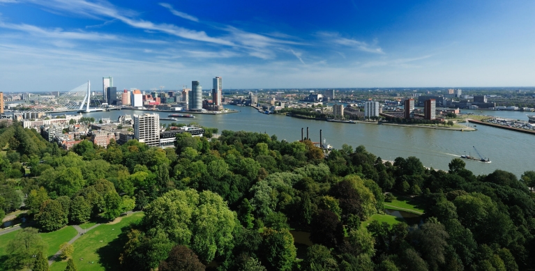 Blick aus der Vogelperspektive auf Rotterdam