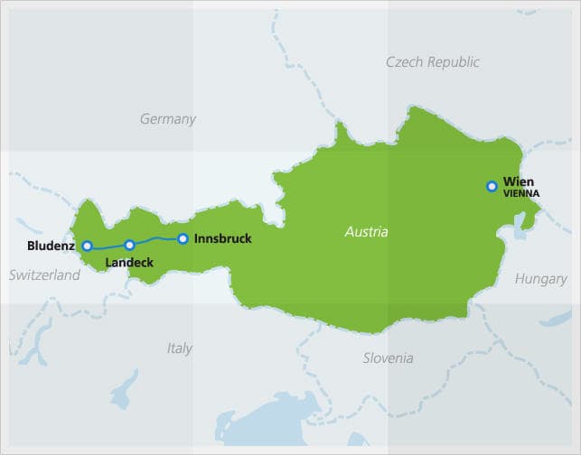 Karte der Arlbergbahn