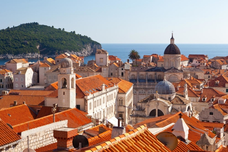 Toitures de la vieille ville à Dubrovnik, Croatie