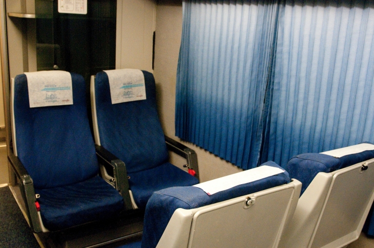 Interior of AVE high-speed train 2nd class
