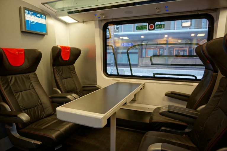 Innenausstattung Railjet-Highspeed-Zug, Österreich