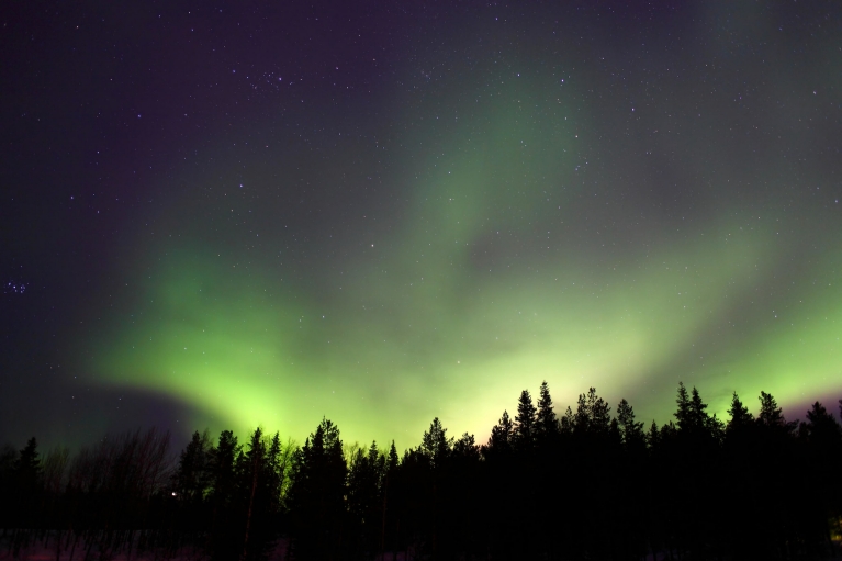 Aurora boreale nella Lapponia finlandese