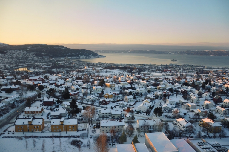 Trondheim bei Sonnenuntergang
