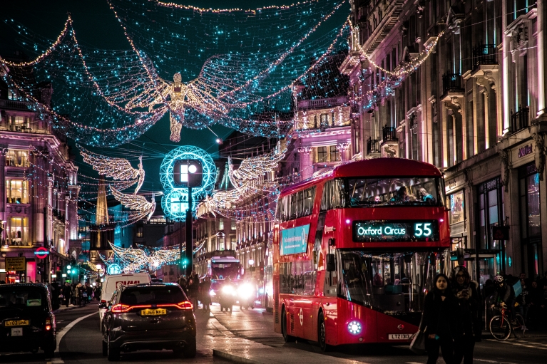 Les rues de Londres pendant les fêtes