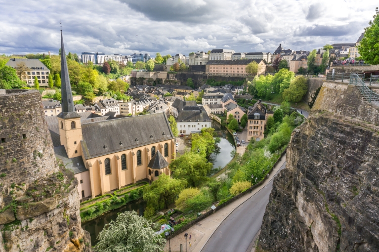 Vista della città di Lussemburgo dalla Corniche