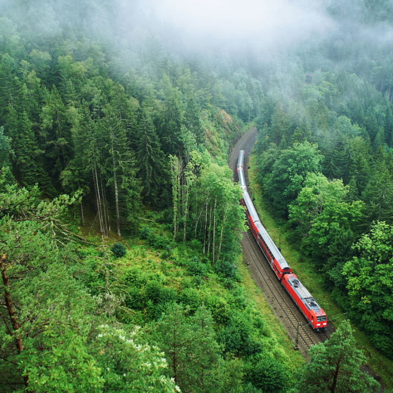 square-germany-black-forest-line-red-train-in-forest