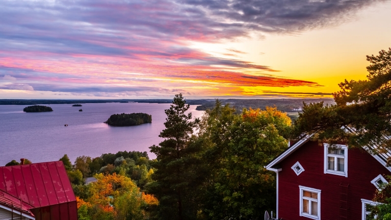 tampere-finland-house-lake-sunset