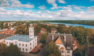 Aerial view above Viljandi