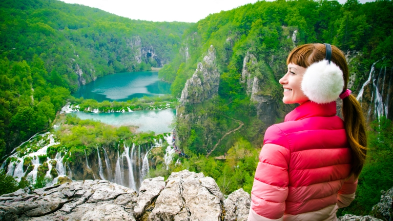 croatia-plitvice-lakes-woman-forest-river