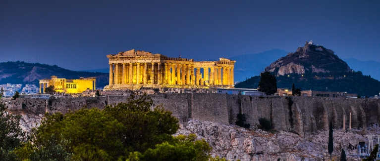 Acropolis in Athens at night