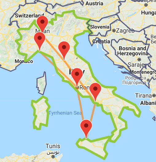 Italy foodie map