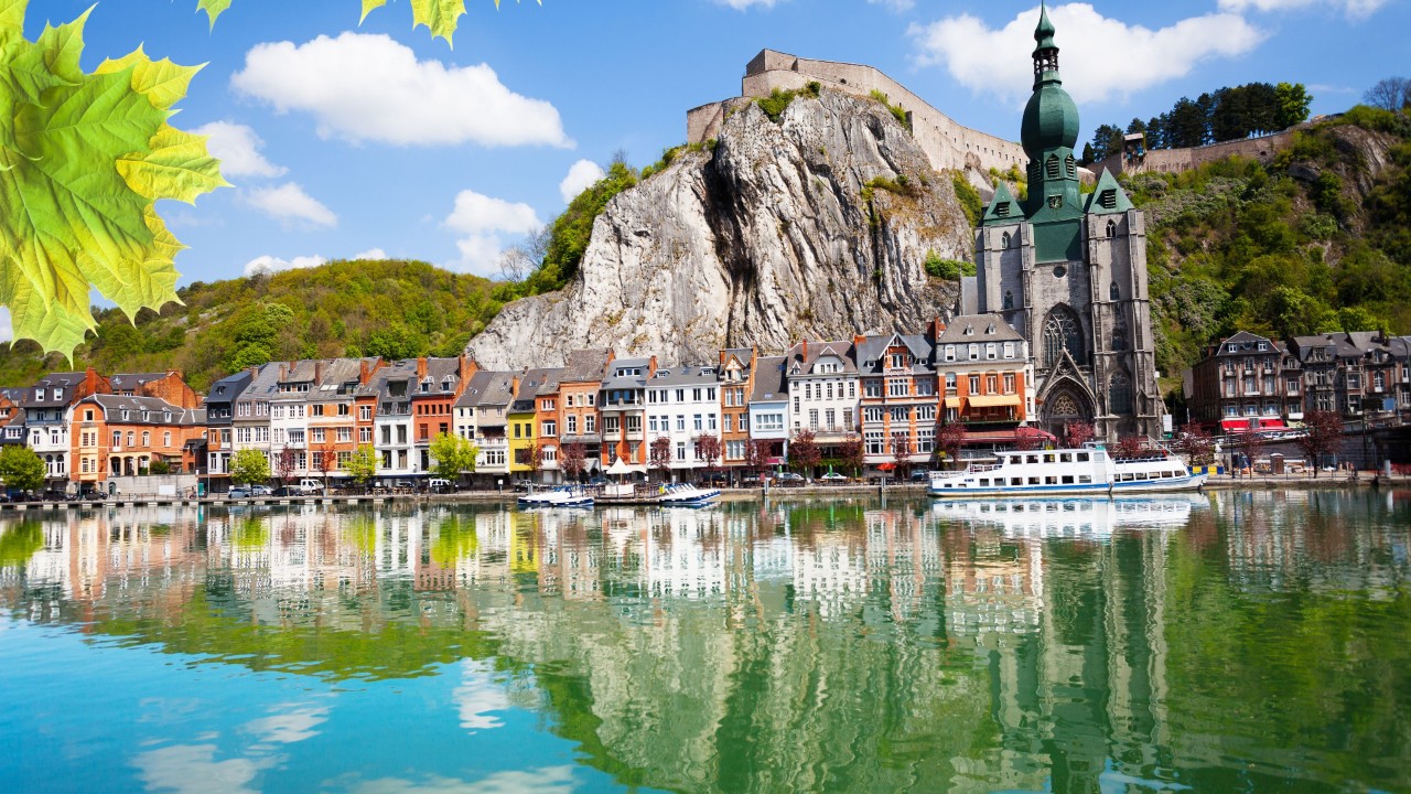 The waterfront of Dinant, Belgium